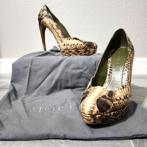 Alexander McQueen Scarpa Pelle S.Cuoio Snake Pumps RARE